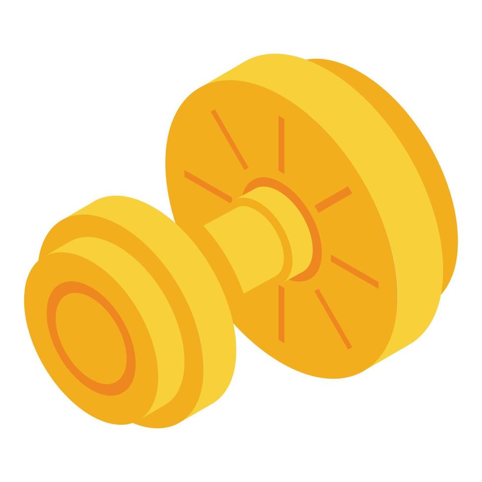 Round handle door icon, isometric style vector