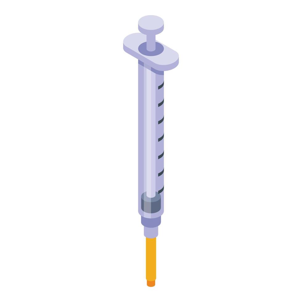 Syringe icon, isometric style vector