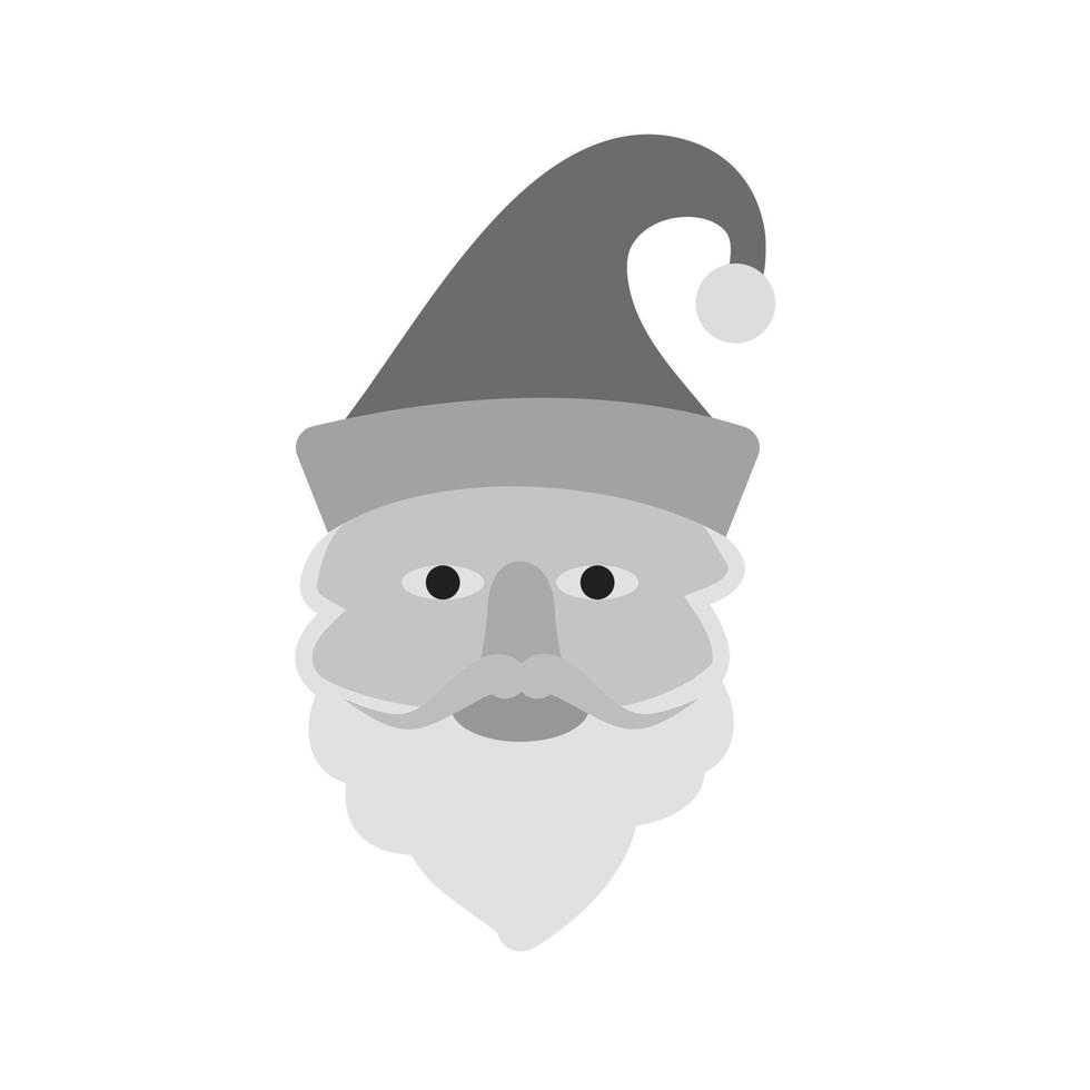 santa claus i icono plano en escala de grises vector