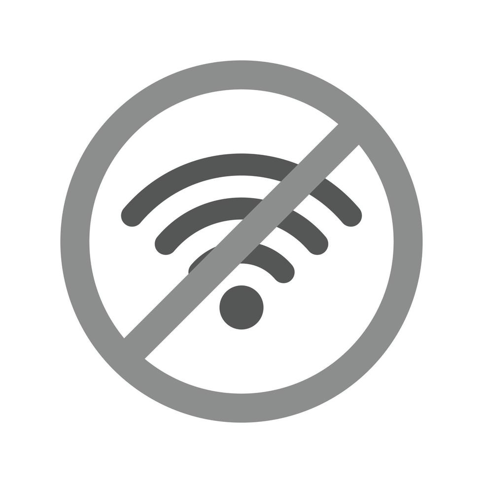 No Wifi Flat Greyscale Icon vector