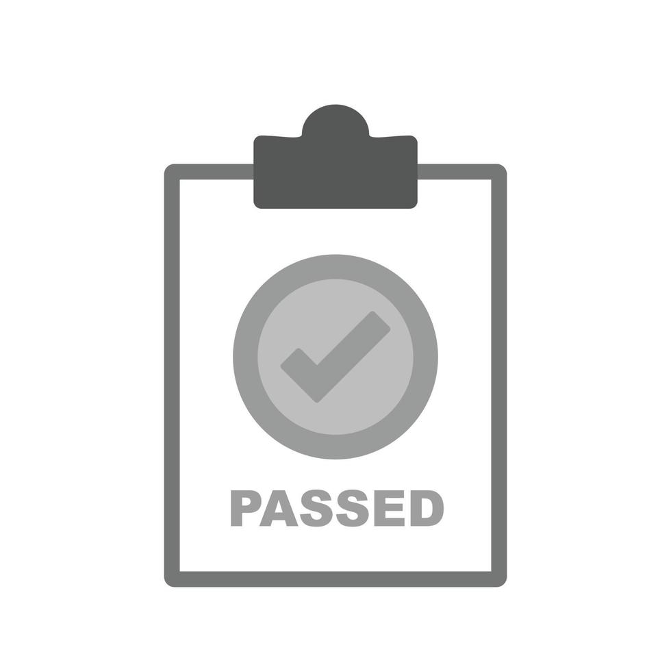 QC Passed Flat Greyscale Icon vector