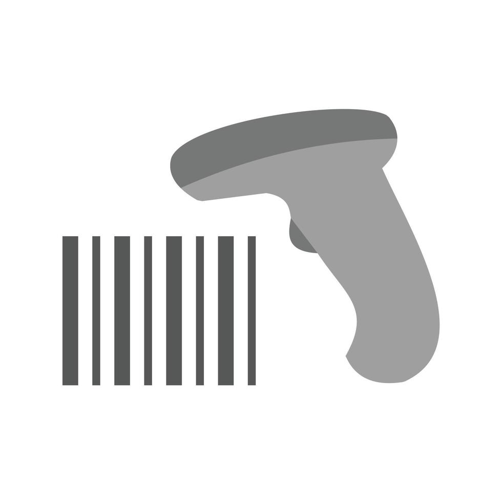 Bar Code Reader Flat Greyscale Icon vector
