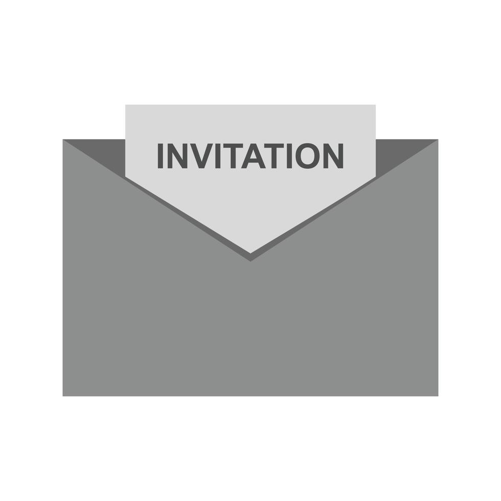 invitación a la fiesta icono plano en escala de grises vector