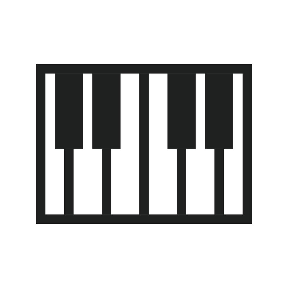 icono de piano plano en escala de grises vector