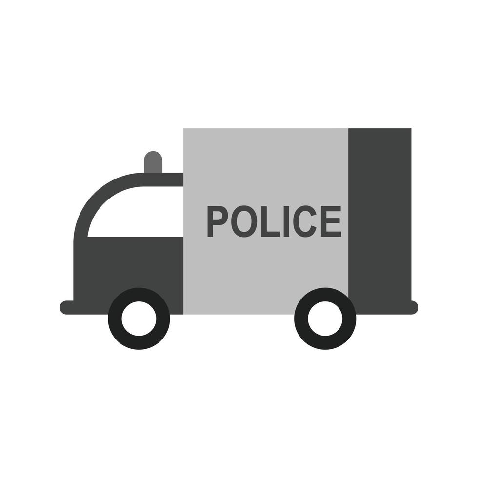 furgoneta de policía icono de escala de grises plana vector