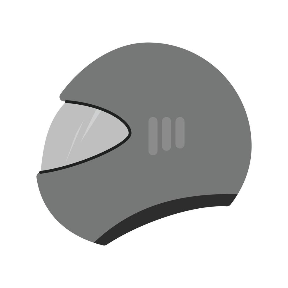 casco ii icono plano en escala de grises vector