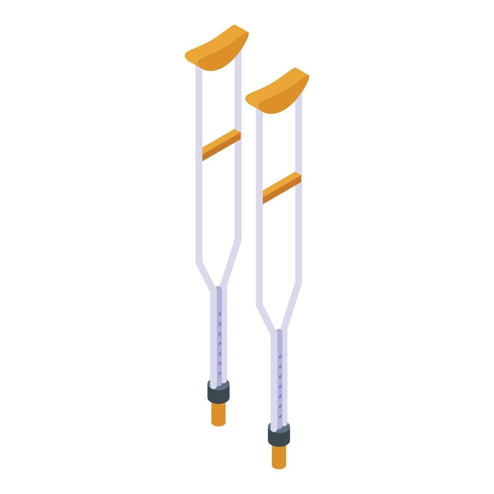 Crutches icon, isometric style vector