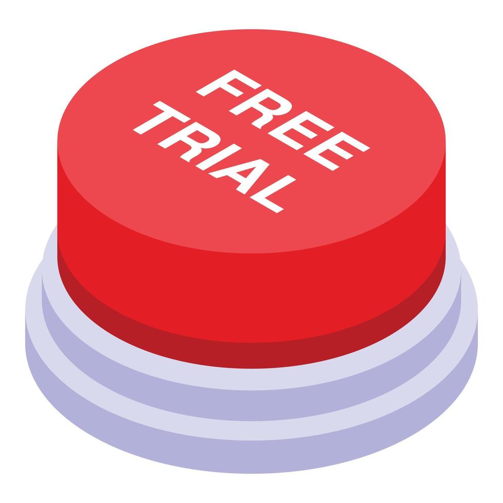Trial offer icon, isometric style vector