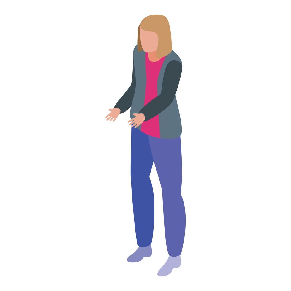 Business event manager icon, isometric style vector