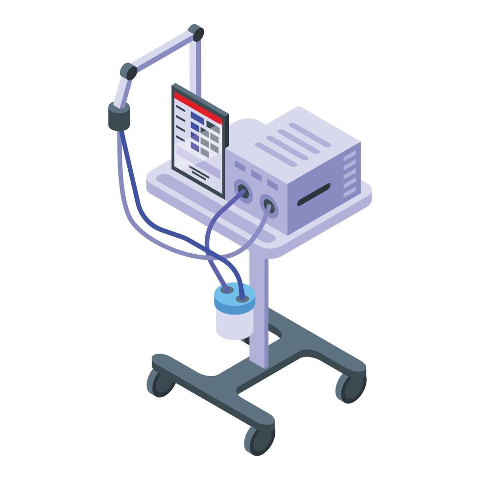 Intensive care ventilator icon, isometric style vector