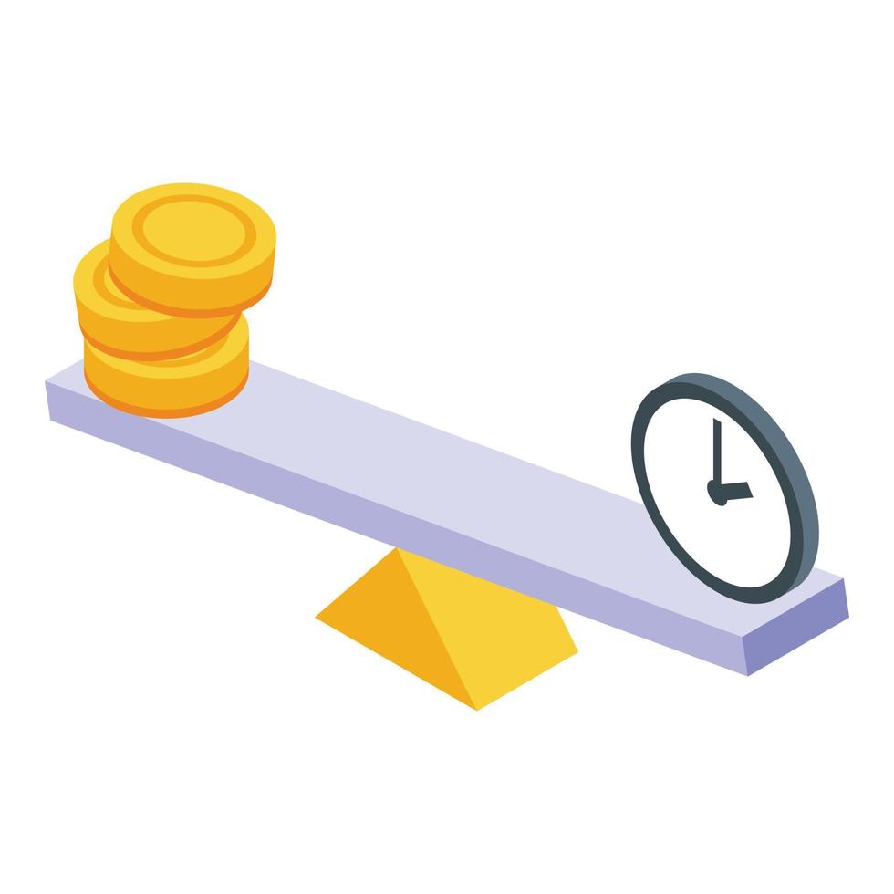 Time is money icon, isometric style vector