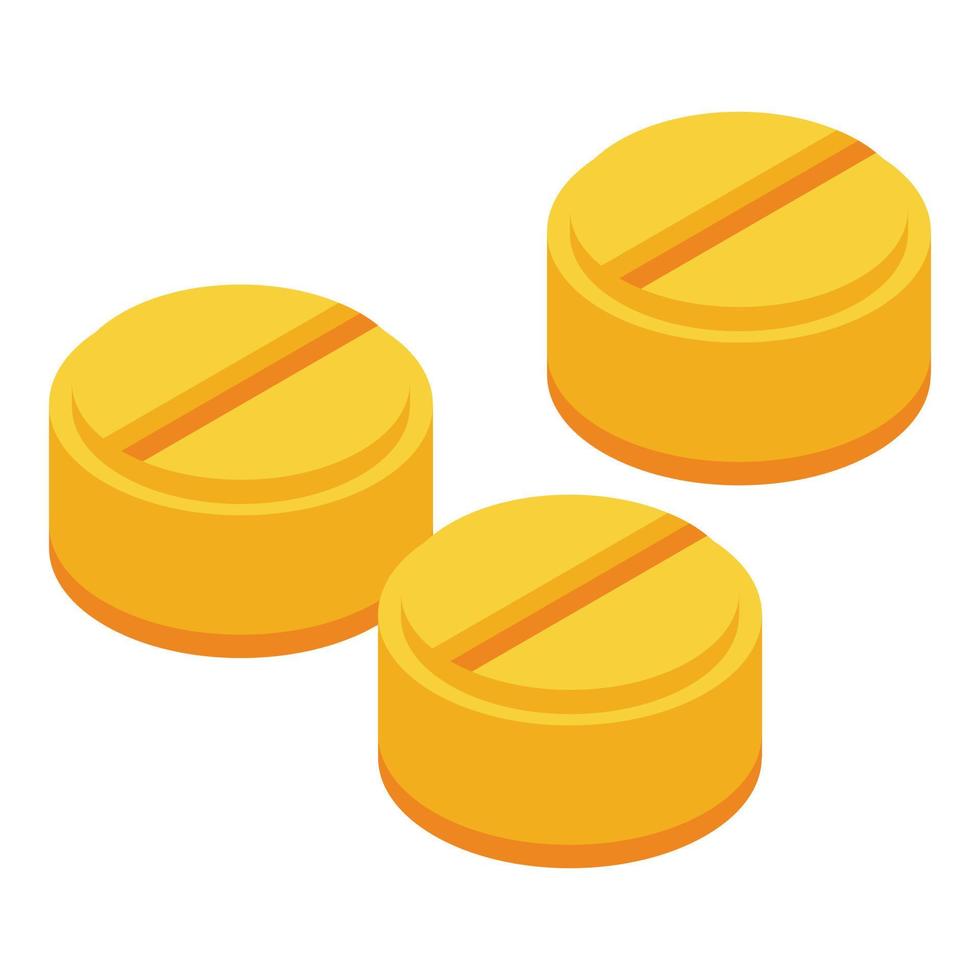 Vitamin pills icon, isometric style vector