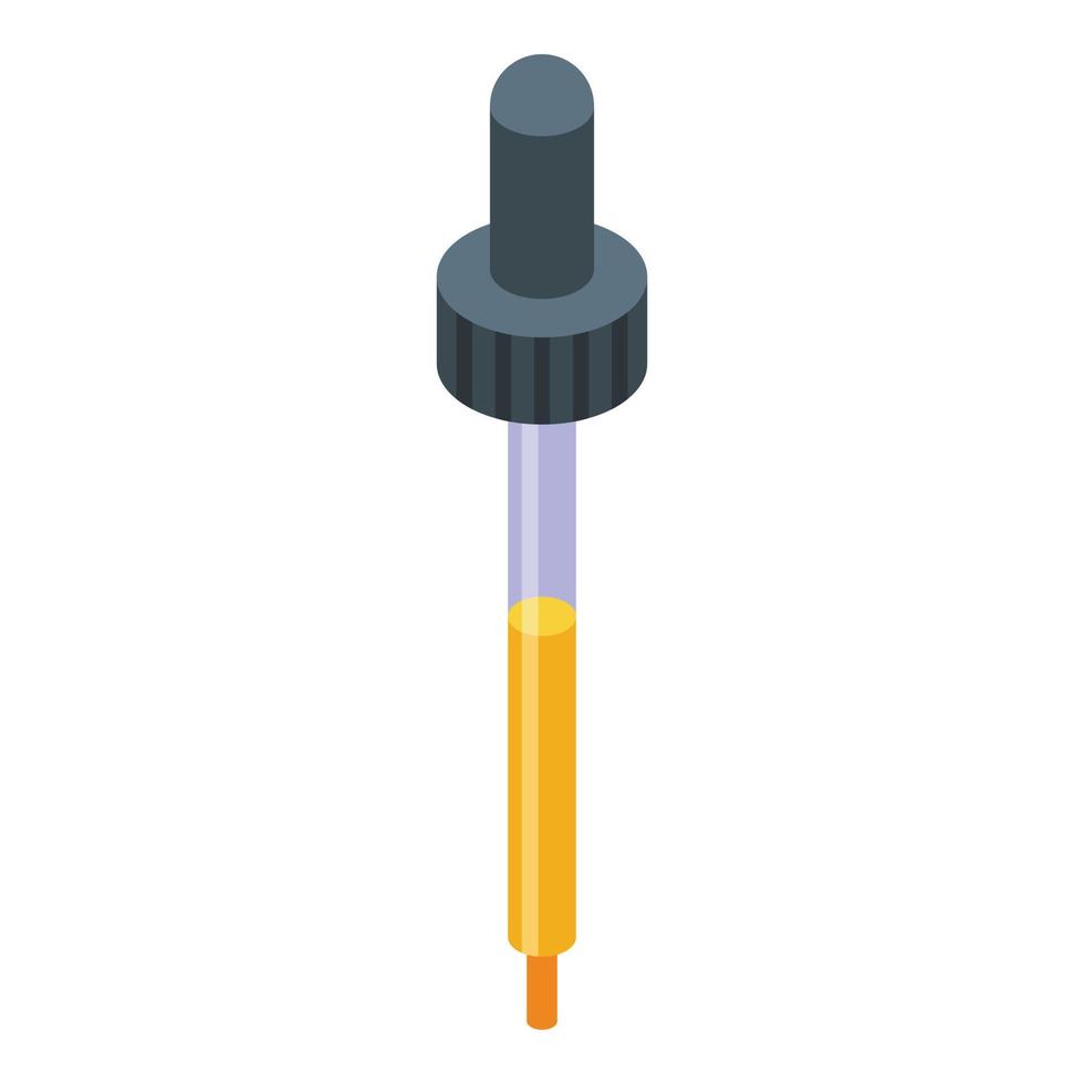 Jojoba oil pipette icon, isometric style vector