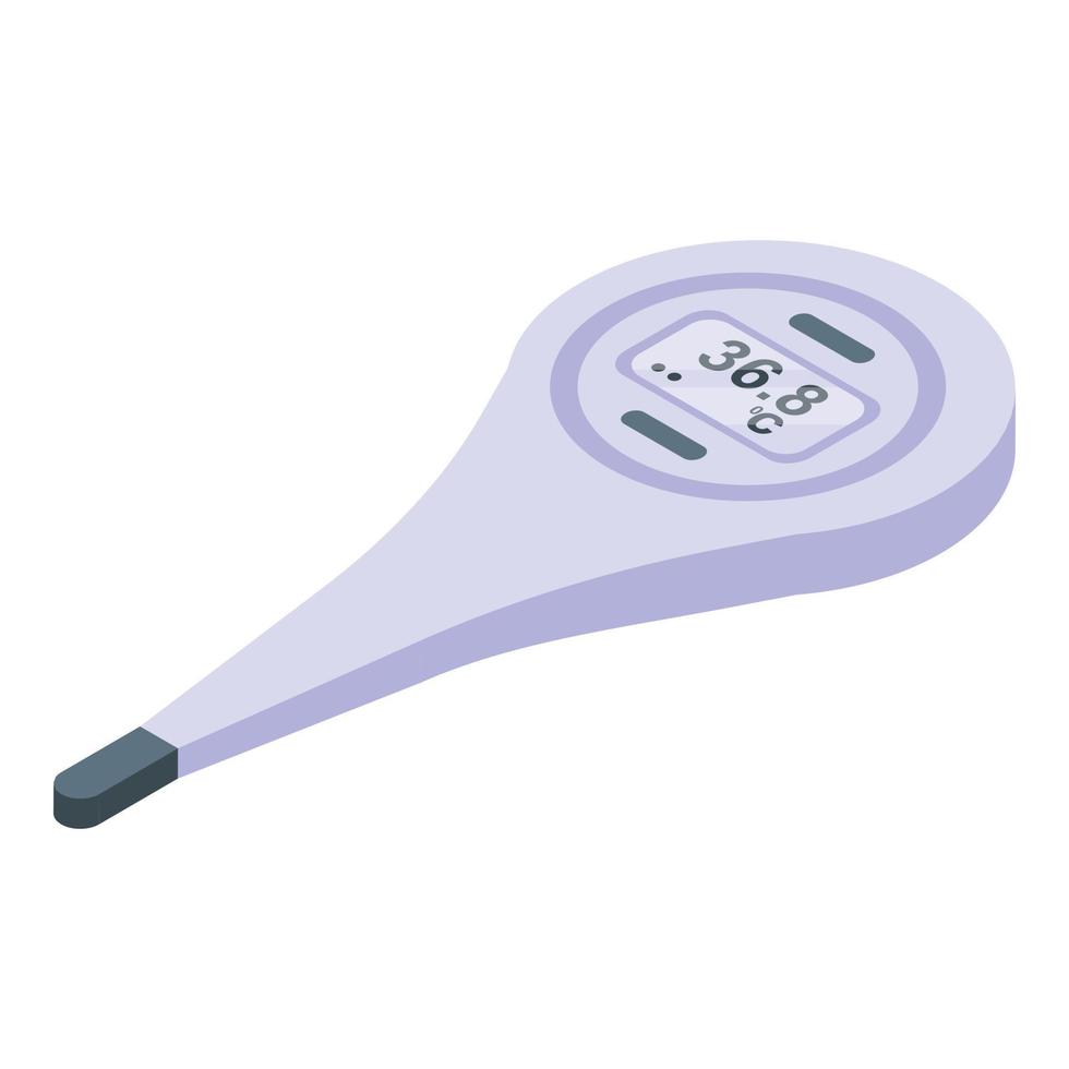 Modern digital thermometer icon, isometric style vector