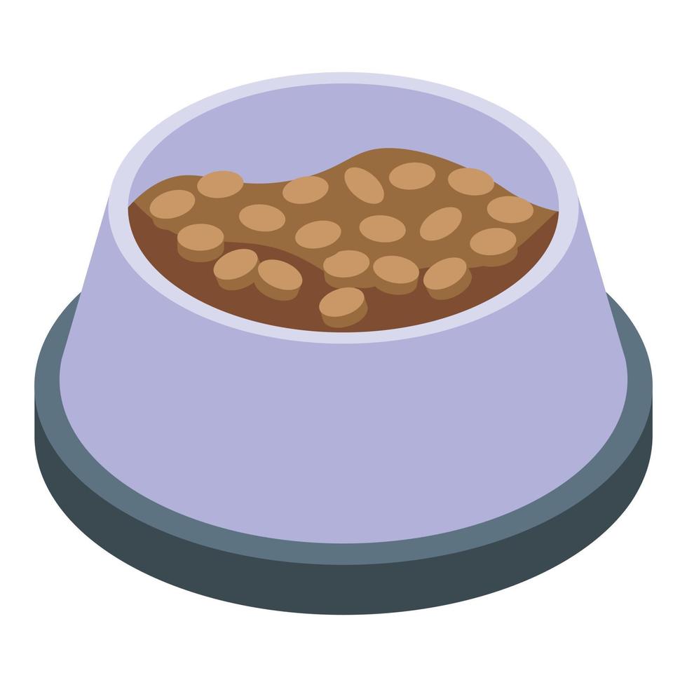 Dog dish feed icon, isometric style vector