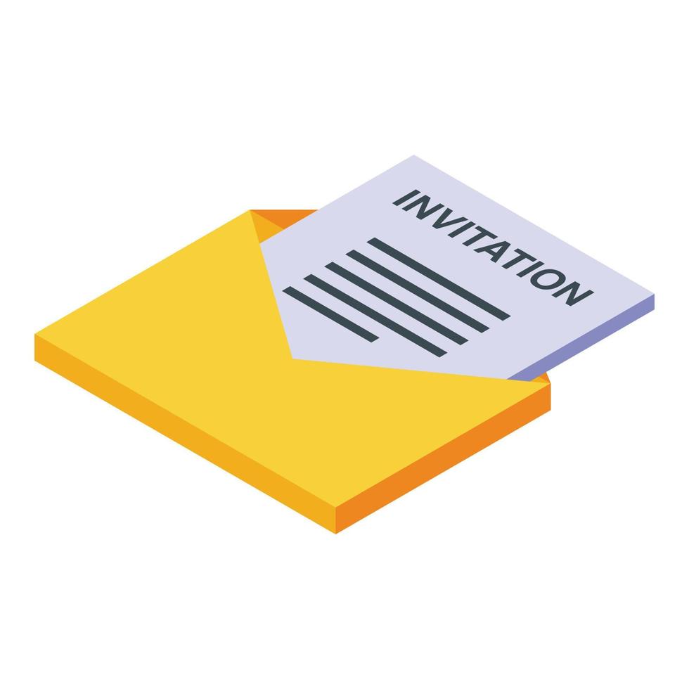 Mail invitation job icon, isometric style vector