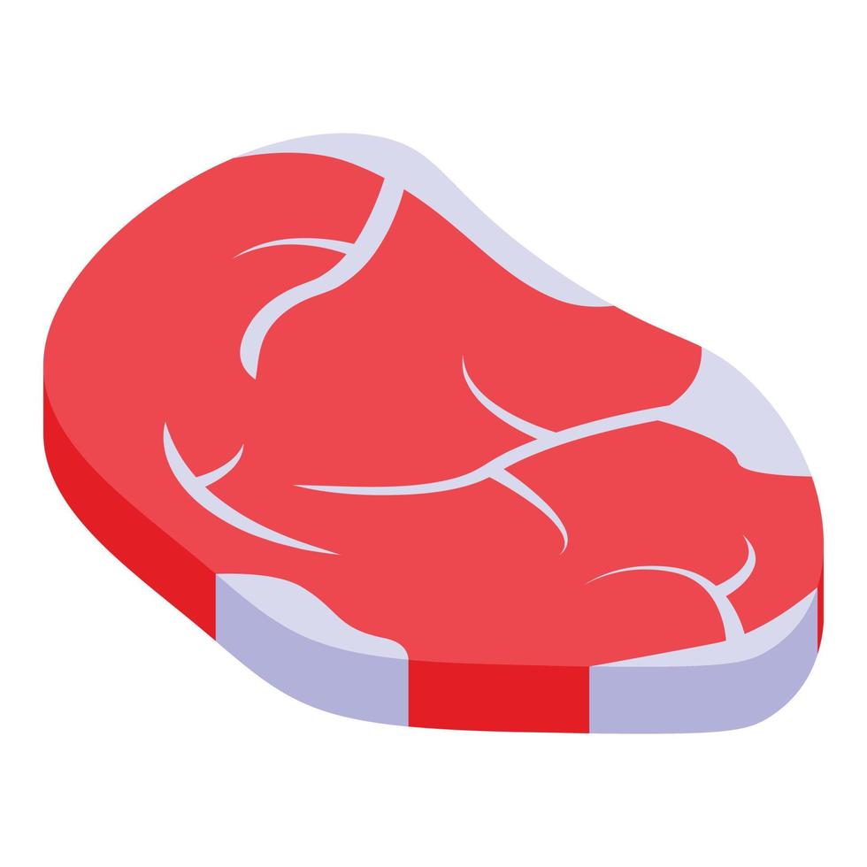Meat for cat icon, isometric style vector