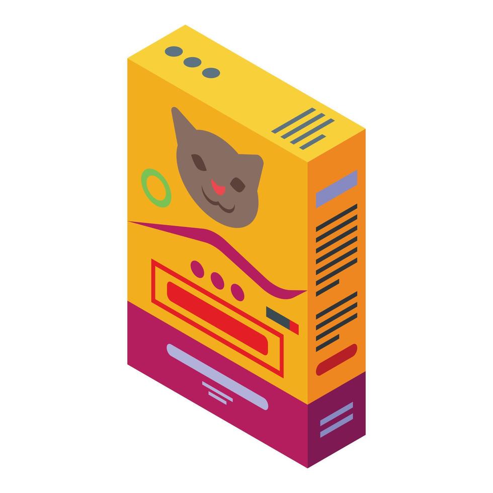 Kitten food pack icon, isometric style vector
