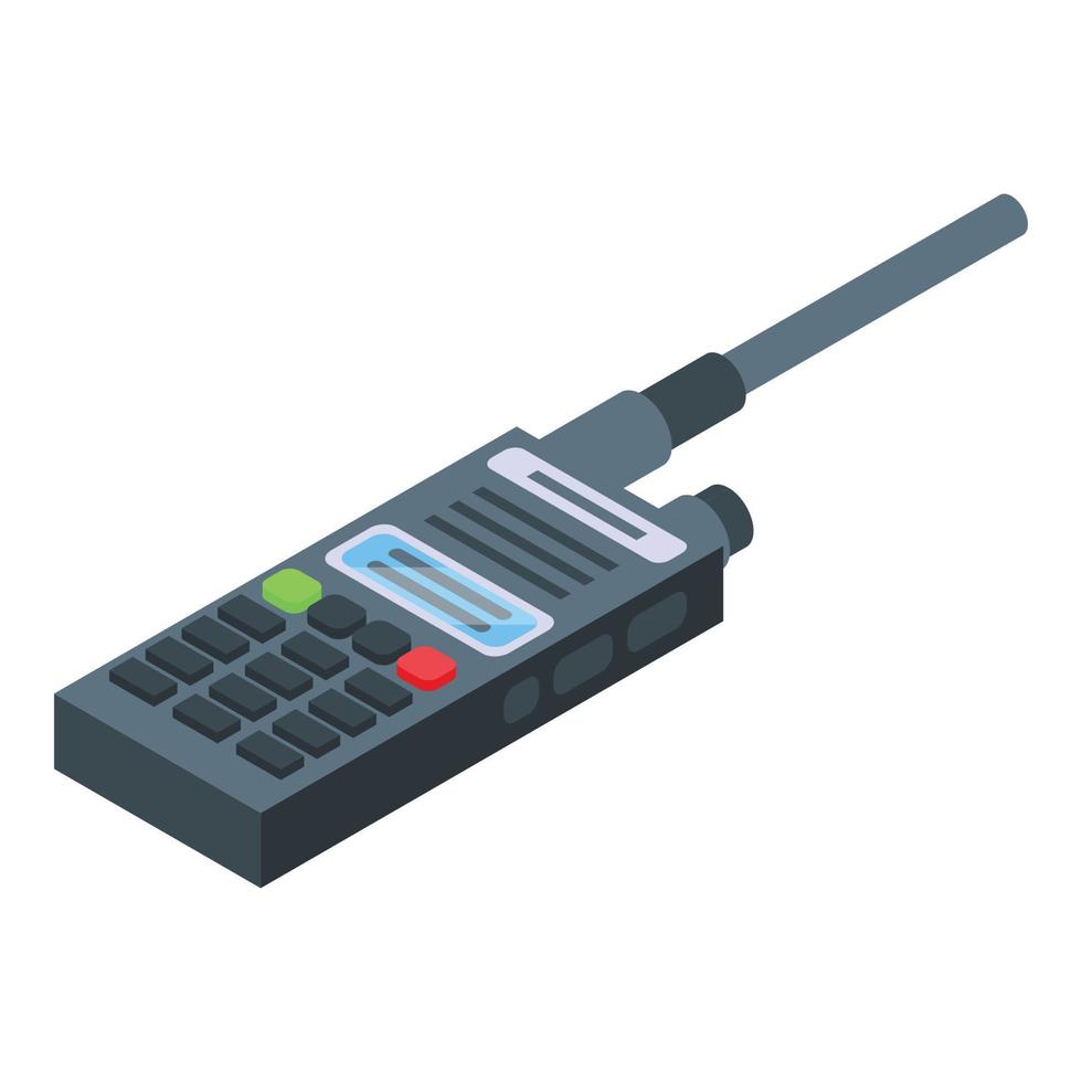 icono de control de walkie talkie, estilo isométrico vector