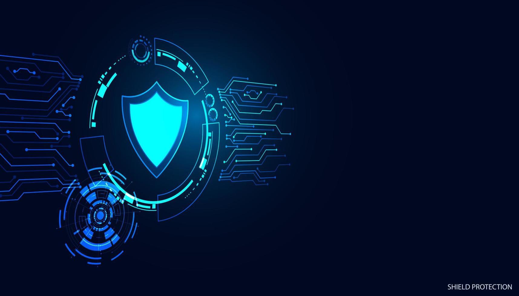 Abstract background digital concept cybersecurity shield anti virus malware spy protection cyber theft security On a blue-black background vector