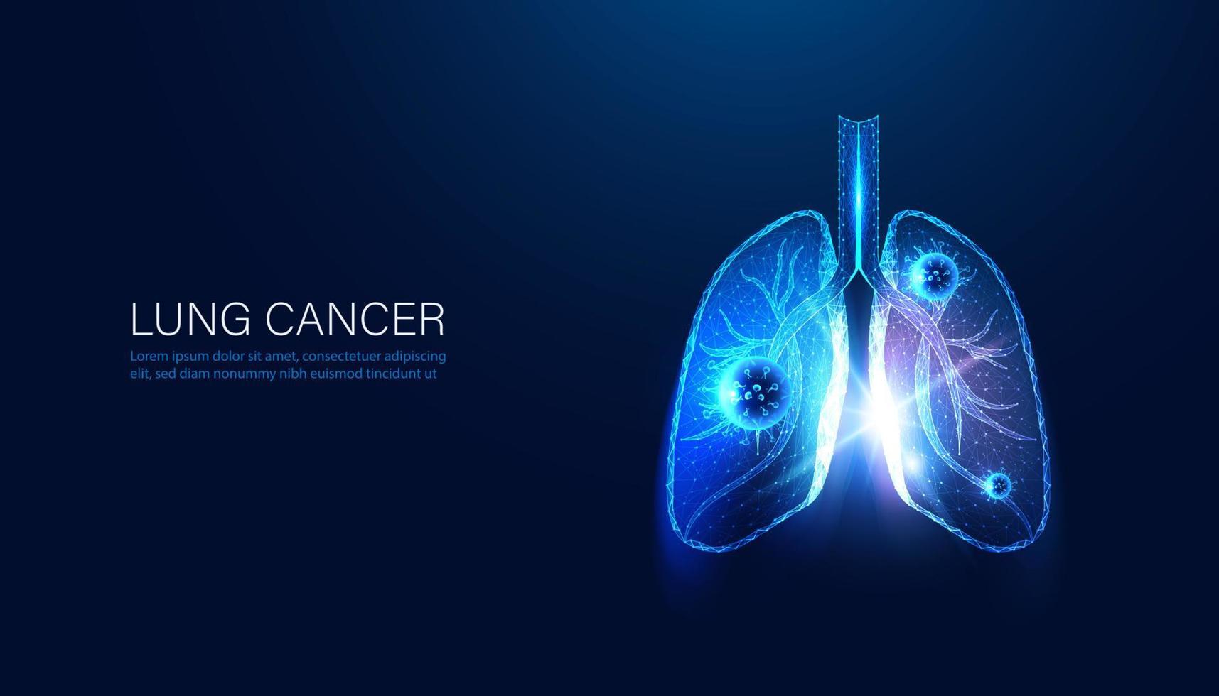 Abstract lungs polygonal, digital lines and pathogens concept, lung disease, TB, lung cancer, lung disease treatment Image for illustration, article, background, presentation media vector