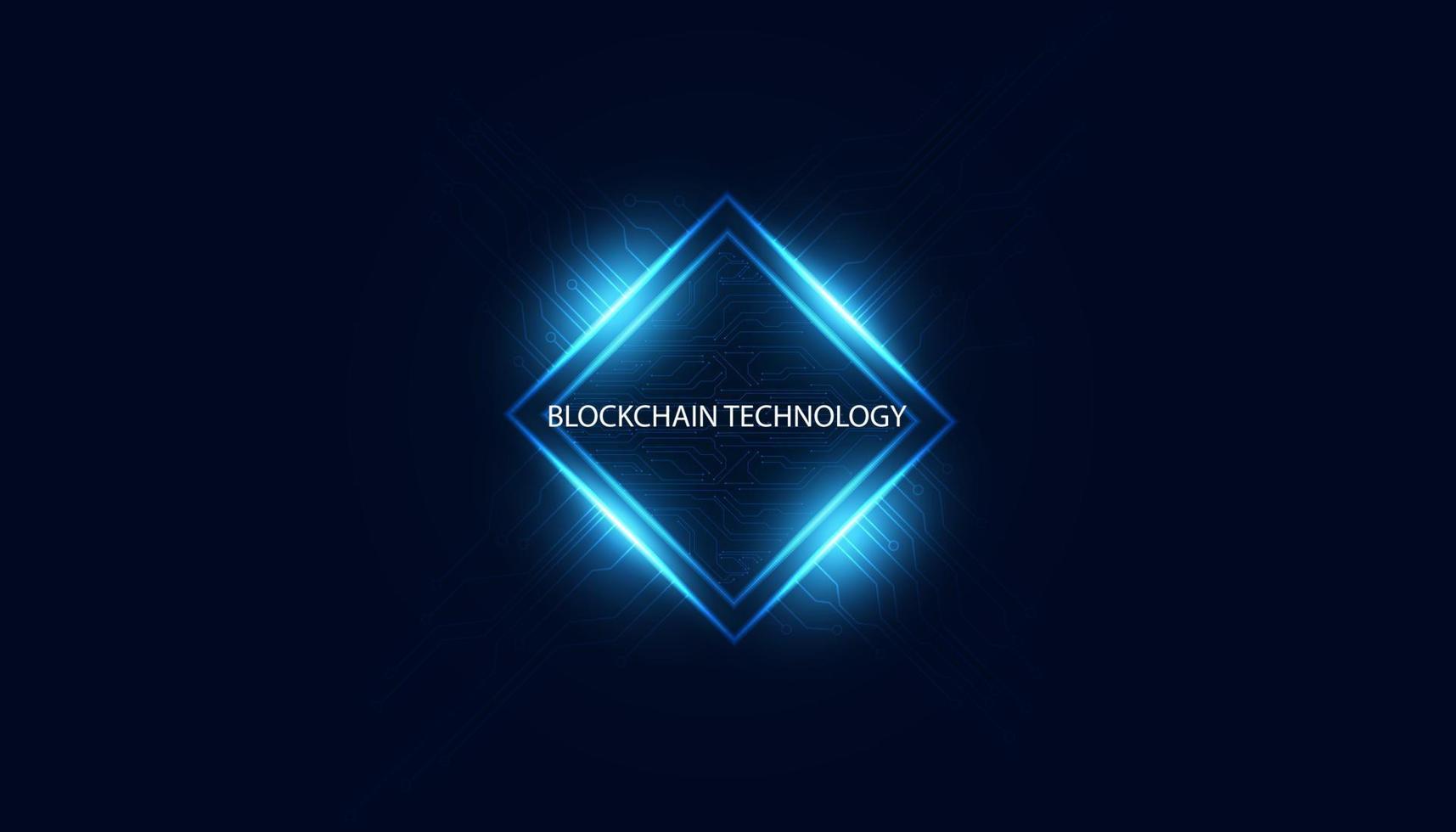 Digital square abstract and digital circuit, circle, hi-tech, blockchain, technology, cryptocurrency, decentralized on blue background, modern, futuristic. vector