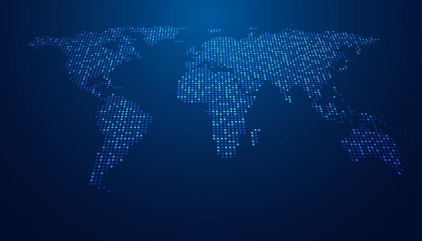 abstract digital map world dot on blue background modern futuristic beautiful digital vector