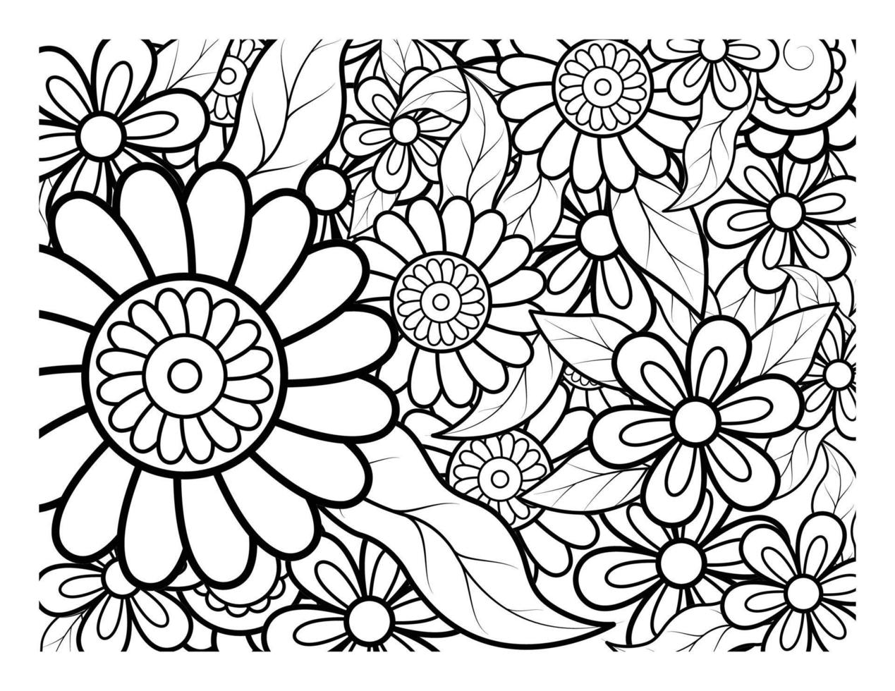 libro para colorear para adultos y niños mayores. página para colorear con  marco de patrón de flores 15649183 Vector en Vecteezy