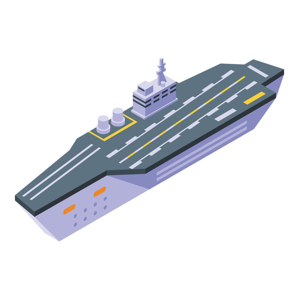 Helicopter aircraft carrier icon, isometric style vector