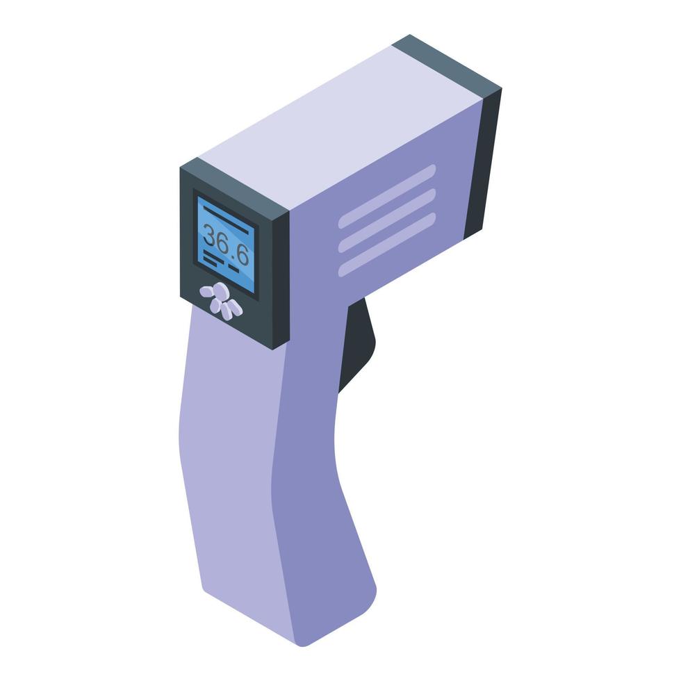 Gun digital thermometer icon, isometric style vector