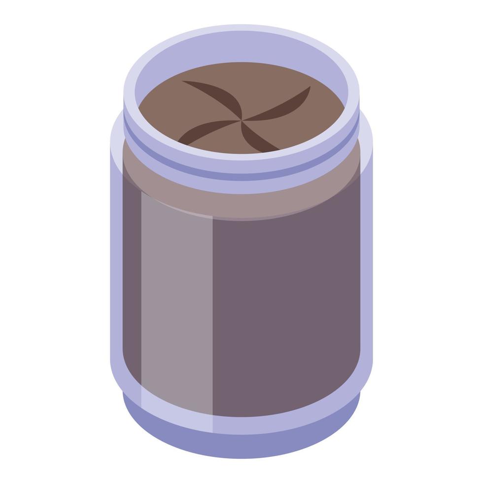 Chocolate paste jar icon, isometric style vector