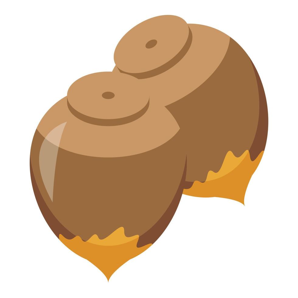 Chocolate paste nuts icon, isometric style vector