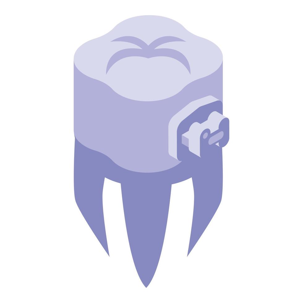 Modern tooth braces icon, isometric style vector