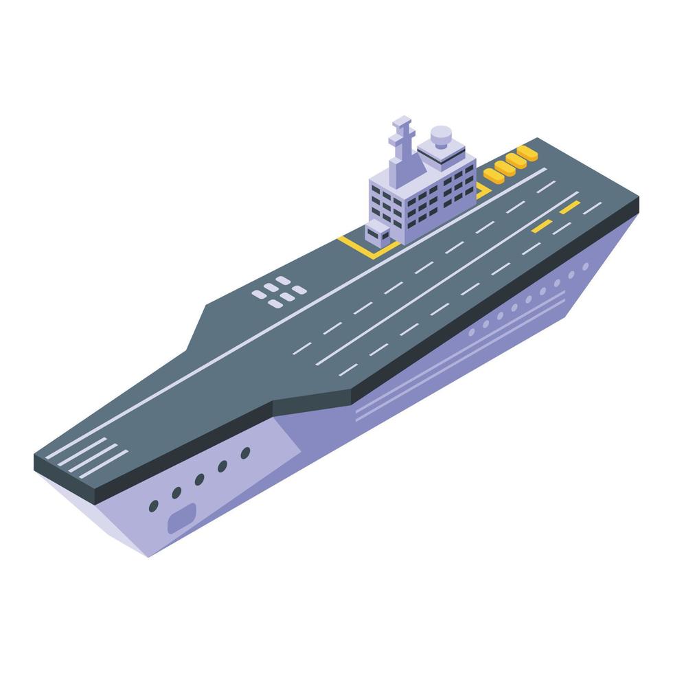 Combat aircraft carrier icon, isometric style vector