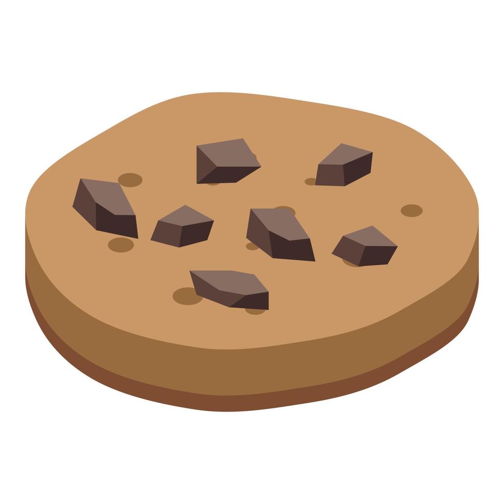 Chocolate cookies icon, isometric style vector