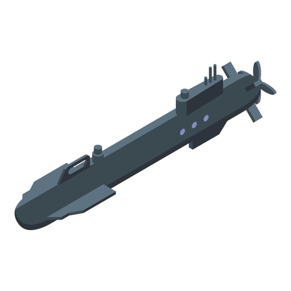 Army submarine icon, isometric style vector