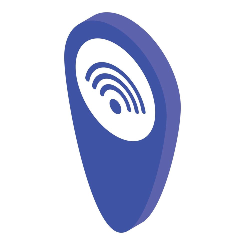 icono de pin gps de zona wifi gratis, estilo isométrico vector