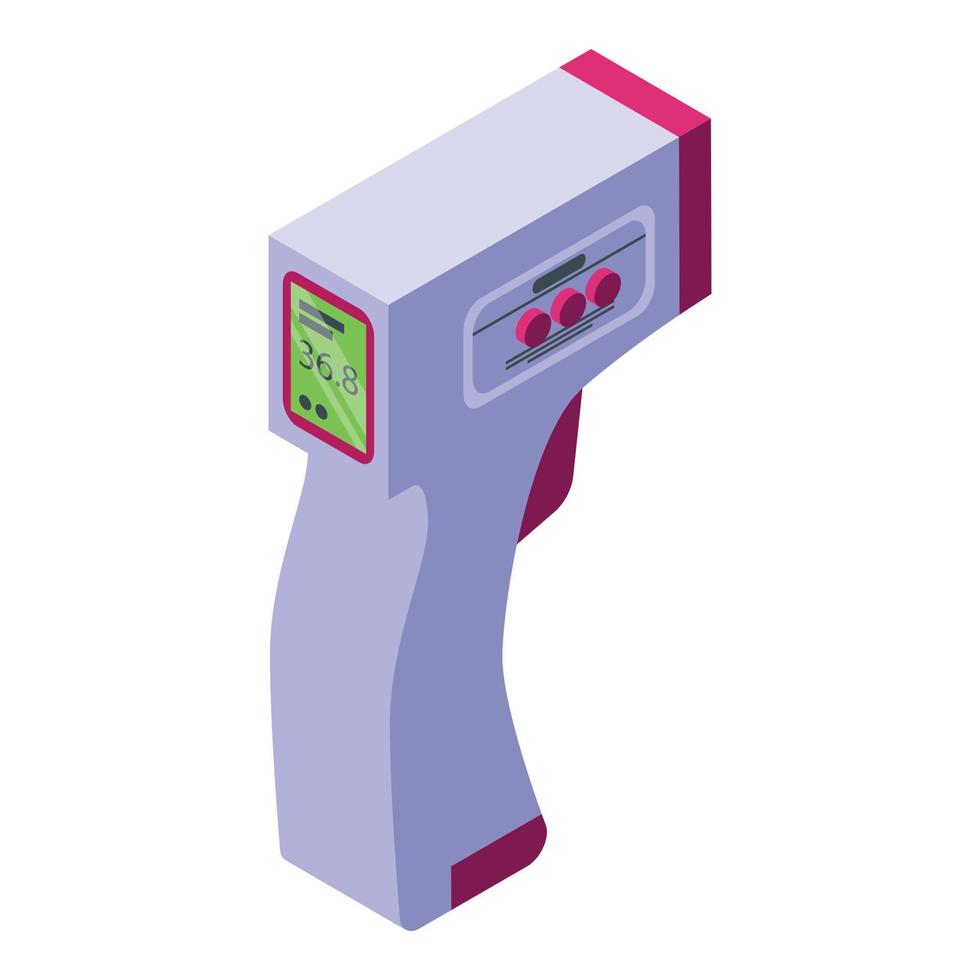 Temperature digital thermometer icon, isometric style vector
