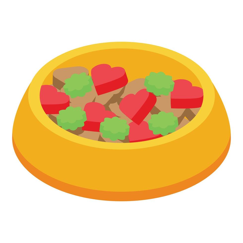 Dog bowl icon, isometric style vector