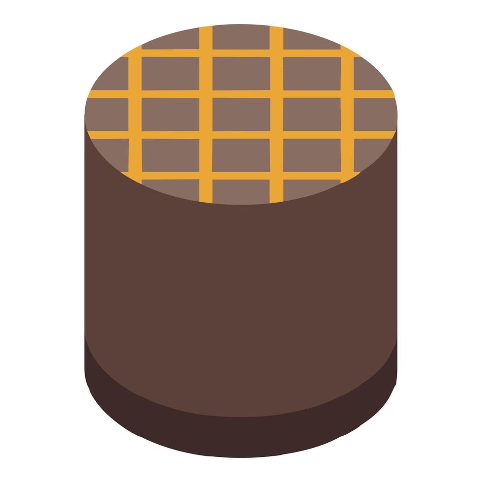 Wafle chocolate icon, isometric style vector