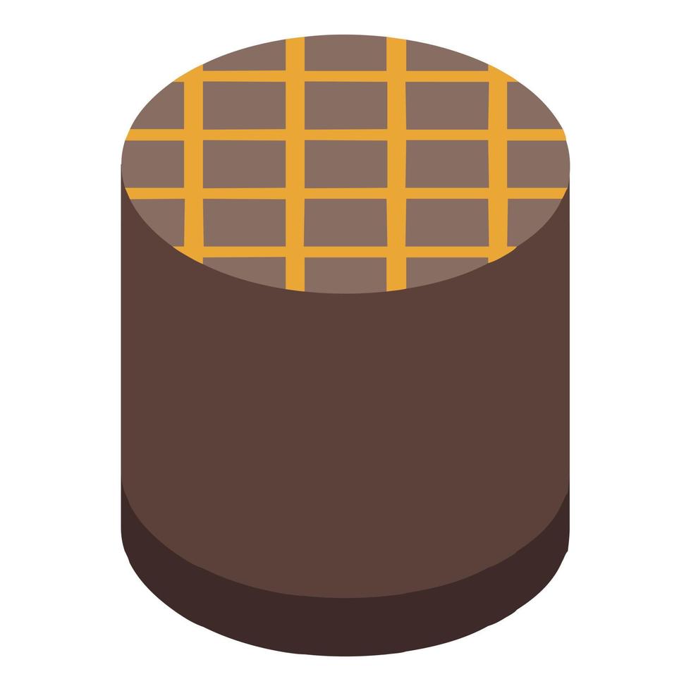 icono de chocolate wafle, estilo isométrico vector