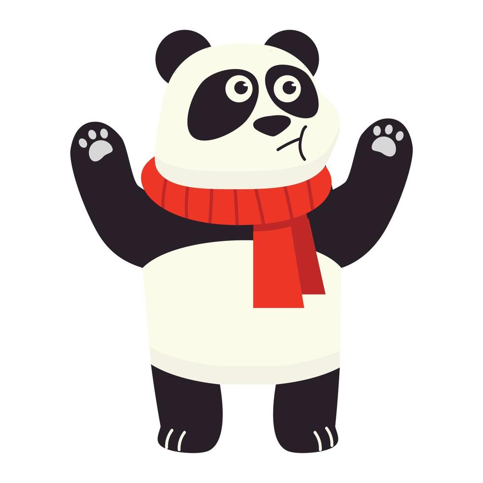 Cartoon panda vector doodle icon