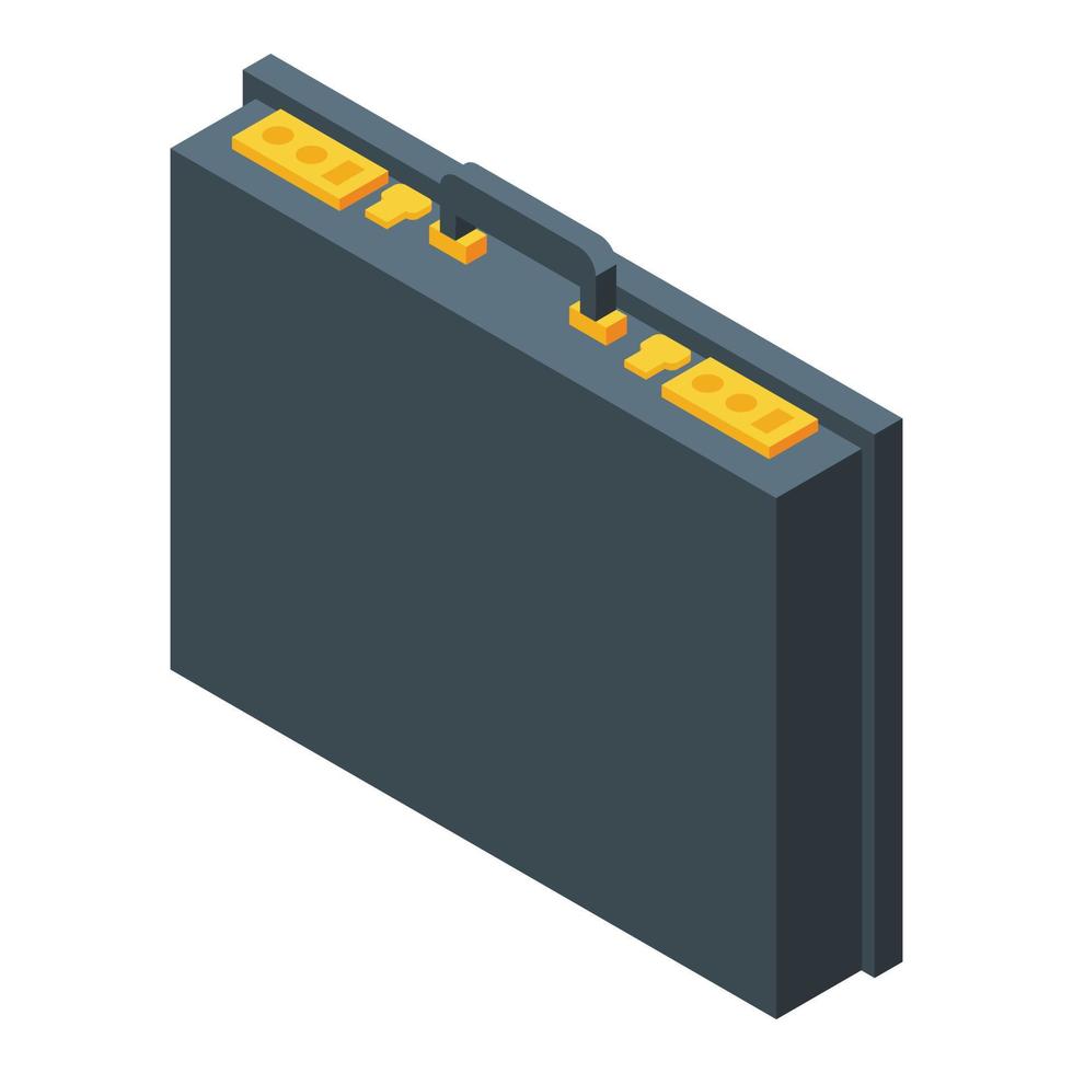 Briefcase accessory icon, isometric style vector