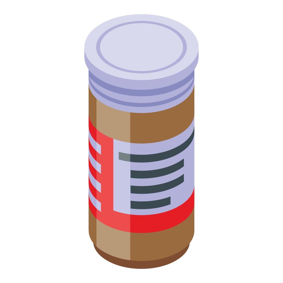 Drug bottle icon, isometric style vector