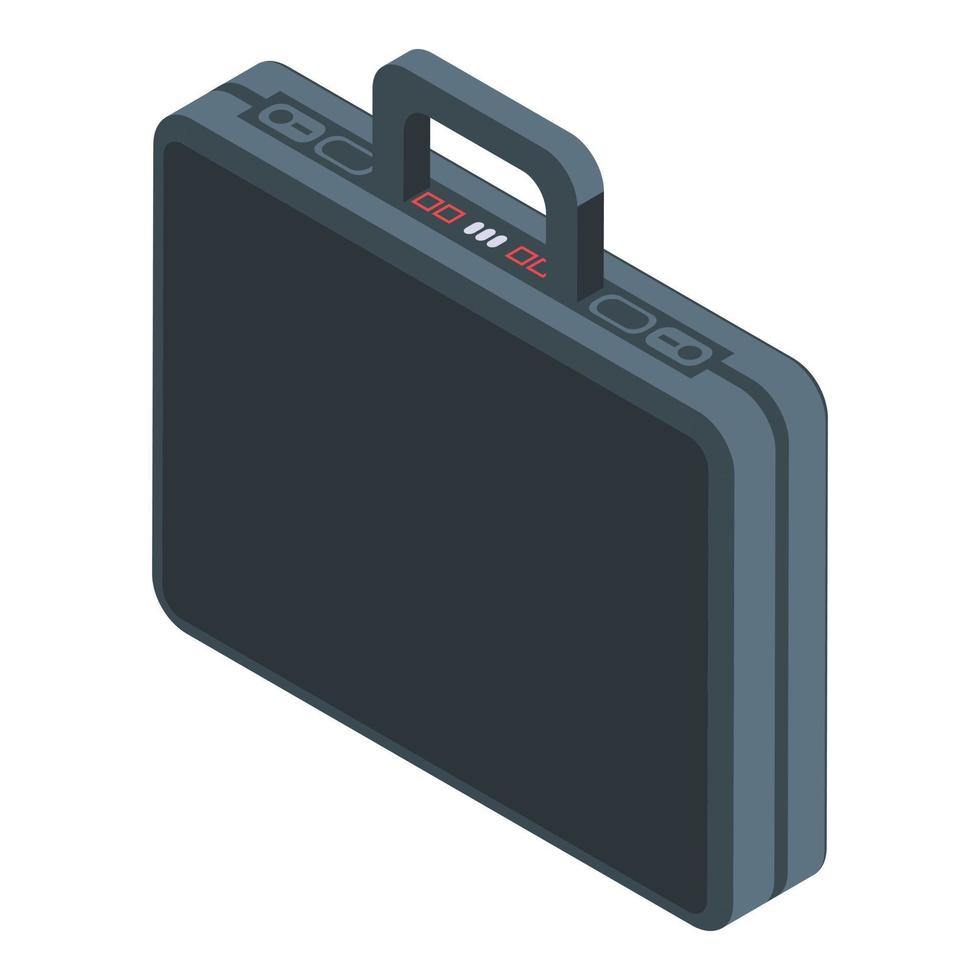 School briefcase icon, isometric style vector