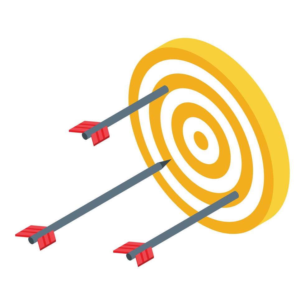 Target arrow opportunity icon, isometric style vector