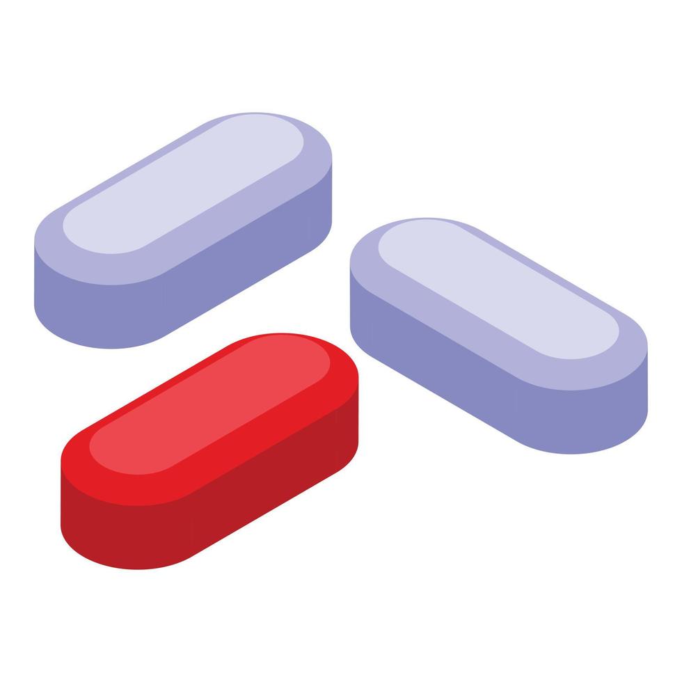Pills medicine icon, isometric style vector