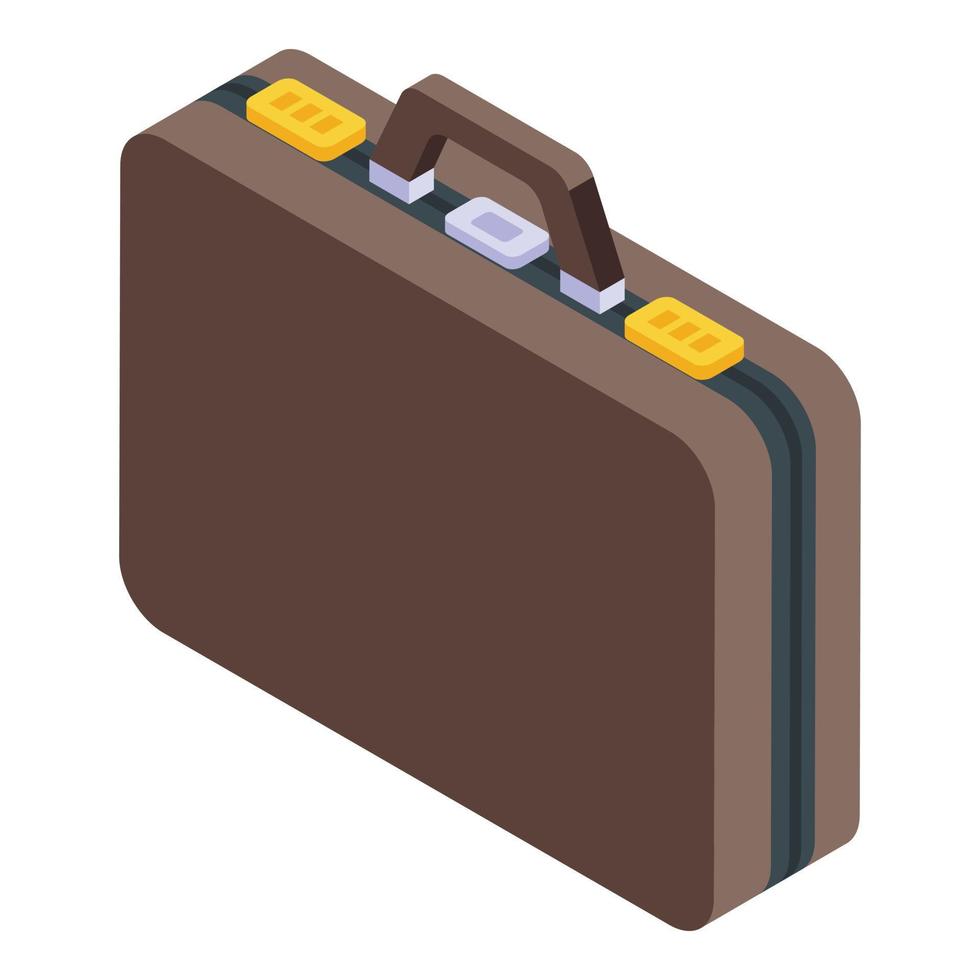 Portfolio briefcase icon, isometric style vector