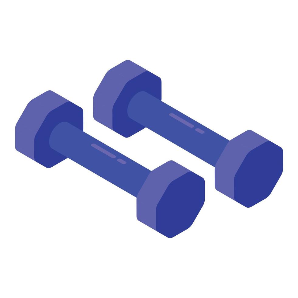 Bodybuilding dumbbells icon, isometric style vector