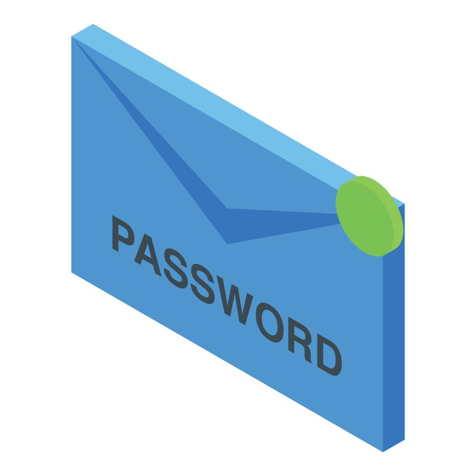 Envelope password icon, isometric style vector